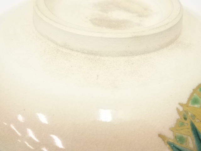 B440s「菊に芒図本形 香合」京焼　仁清　香道具　茶道具　仁清印在判 B440s「菊に芒図本形 香合」京焼 仁清 香道具 茶道具 仁清印